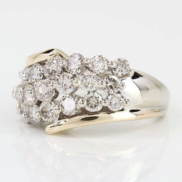 14k Yellow Gold 21-Diamond Ring - Picture 4 of 8